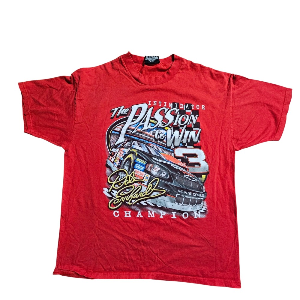Vintage Dale Earnhardt NASCAR Graphic Shirt Passion To Win Chase Authentics L